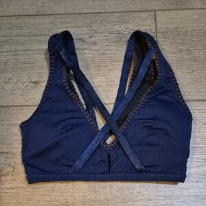 Without Walls Urban Outfitters XS Strappy Sports Bra. Removable Pads. Blue.